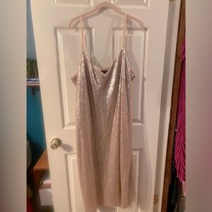 Eloquii Champagne Slip Sequined Dress